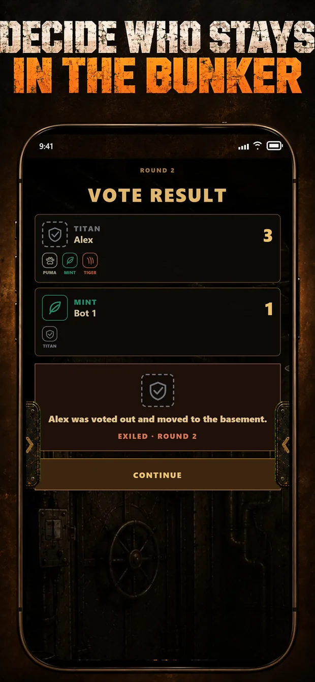 Voting to decide who enters the bunker